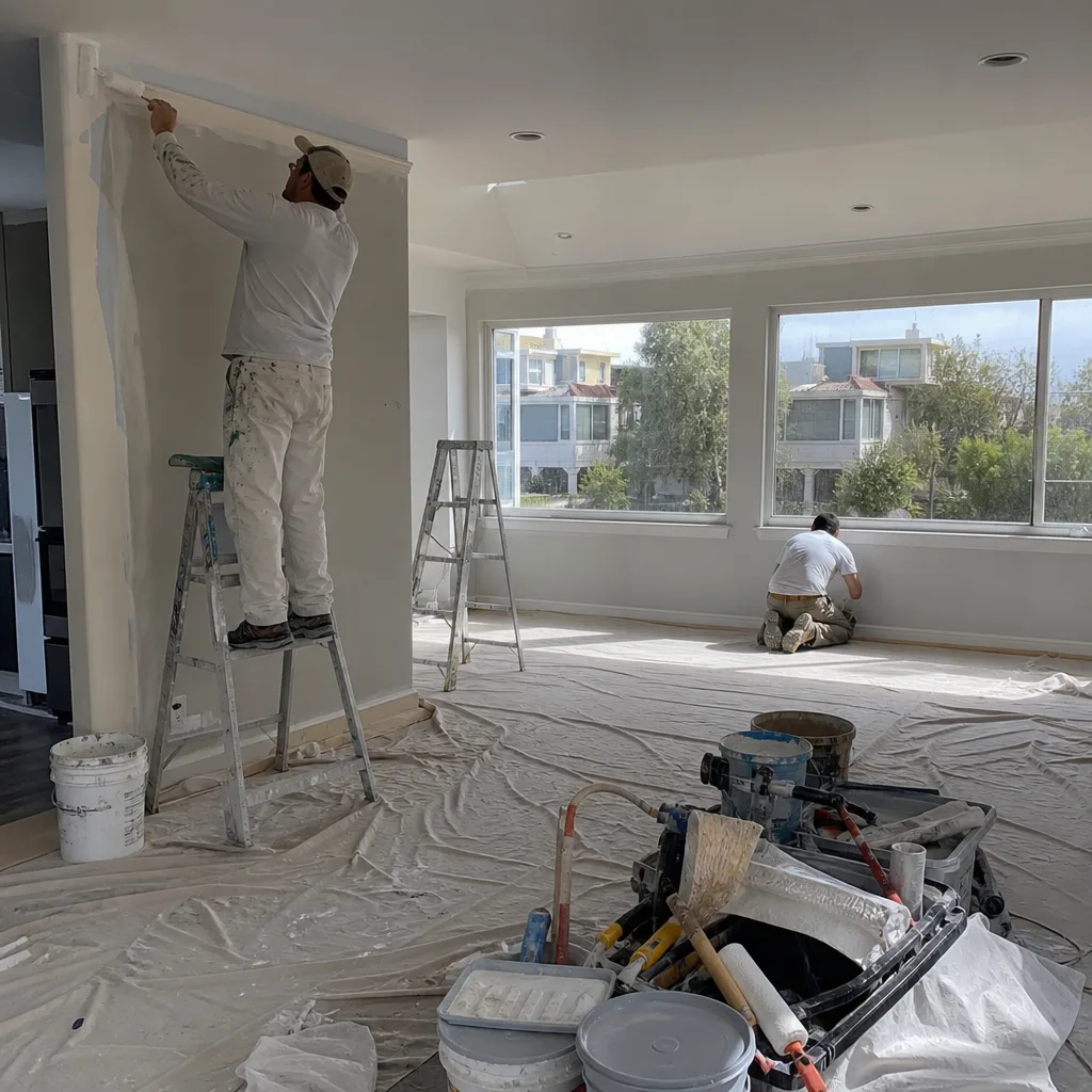 Professional painters performing home remodeling and interior wall painting nationwide